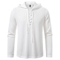Drawstring Design Men's Hooded Long Sleeve T-shirt