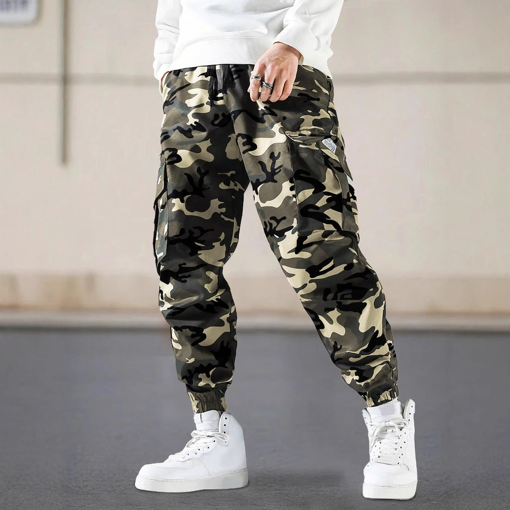 Men's Fashion Camouflage Work Pants With Side Pockets Casual Regular