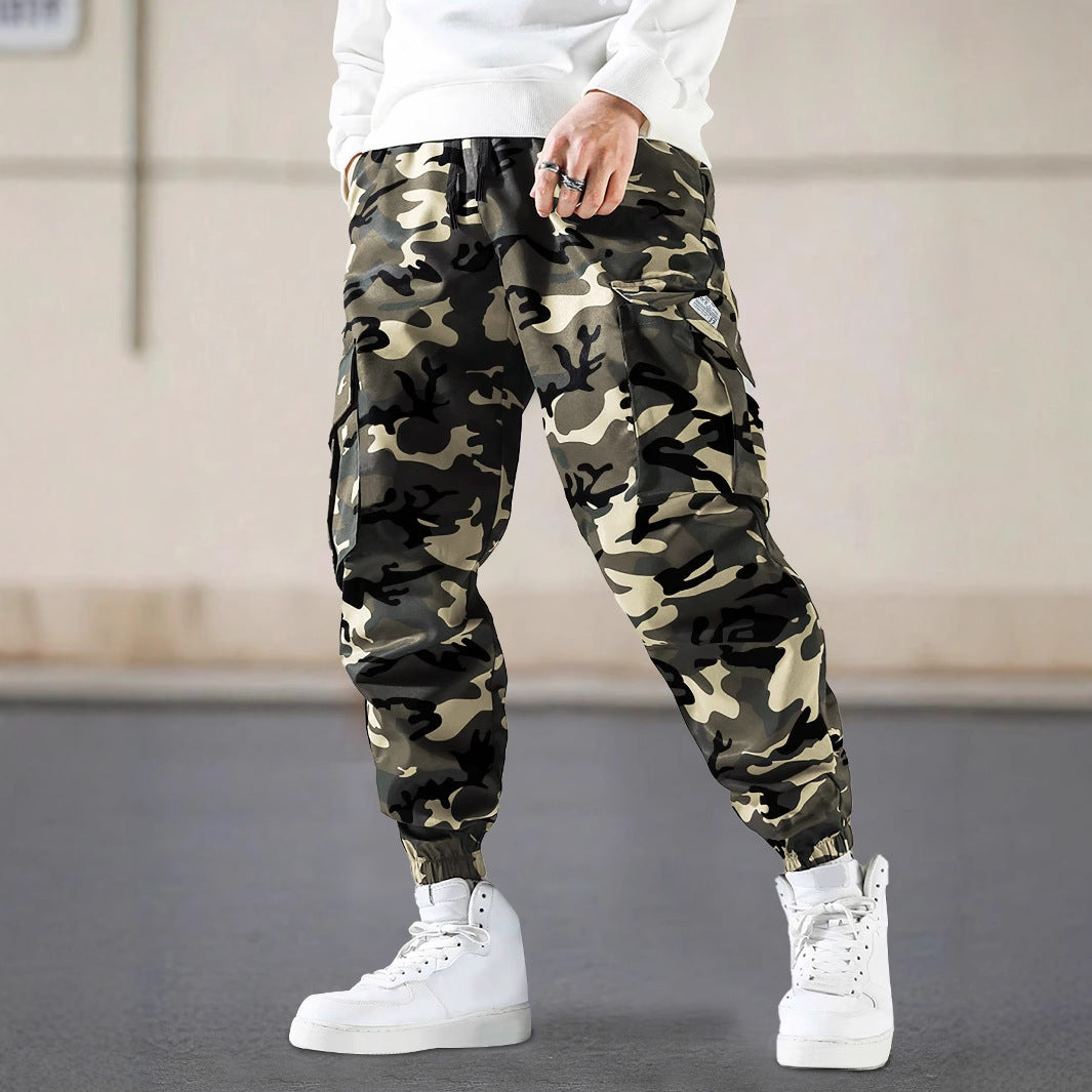 Men's Fashion Camouflage Work Pants With Side Pockets Casual Regular