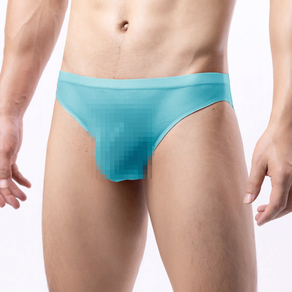 Low Waist Transparent Briefs Ice Silk Men's Underwear