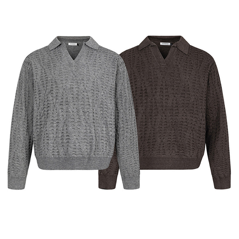 Fashion Ripped Design Retro Loose Sweater