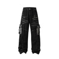 Real Shot American Street High Street Personality Denim Trousers