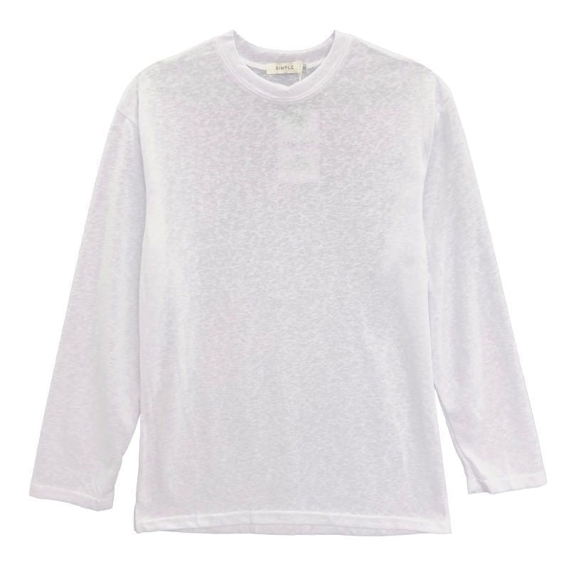 Men's Solid Color Loose Long Sleeves T-shirt