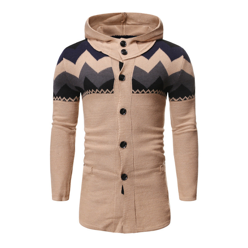 Autumn And Winter New European Code Men's Knitted Cardigan Sweater