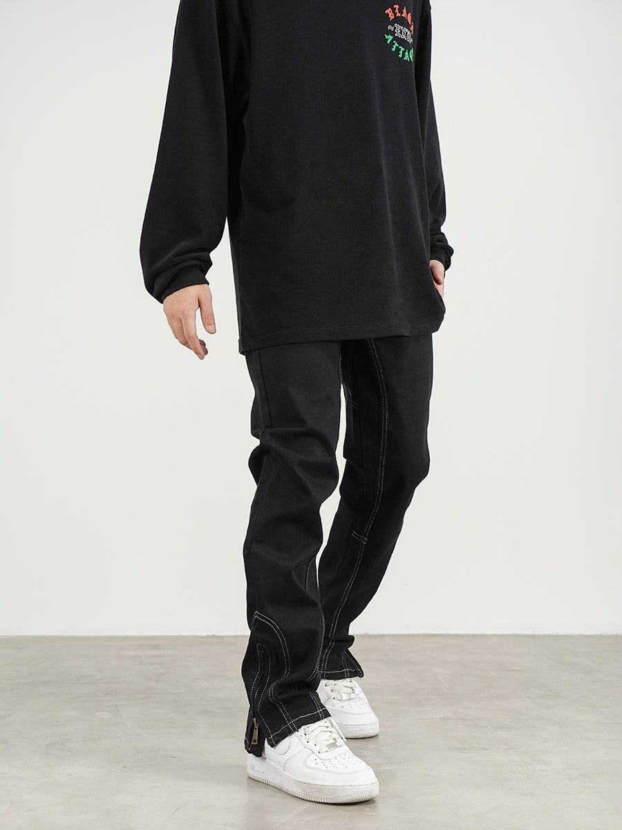 Slim-fit Jeans With Chimney Zip Slit jeans
