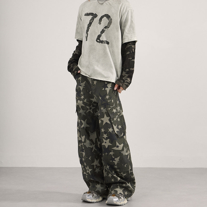 American Street Hip-hop Fashionable Brand XINGX Full Printed Overalls