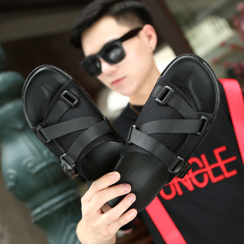 Breathable Fashion Slippers Trendy Casual Flat-heeled Flip Flops Youth Drag
