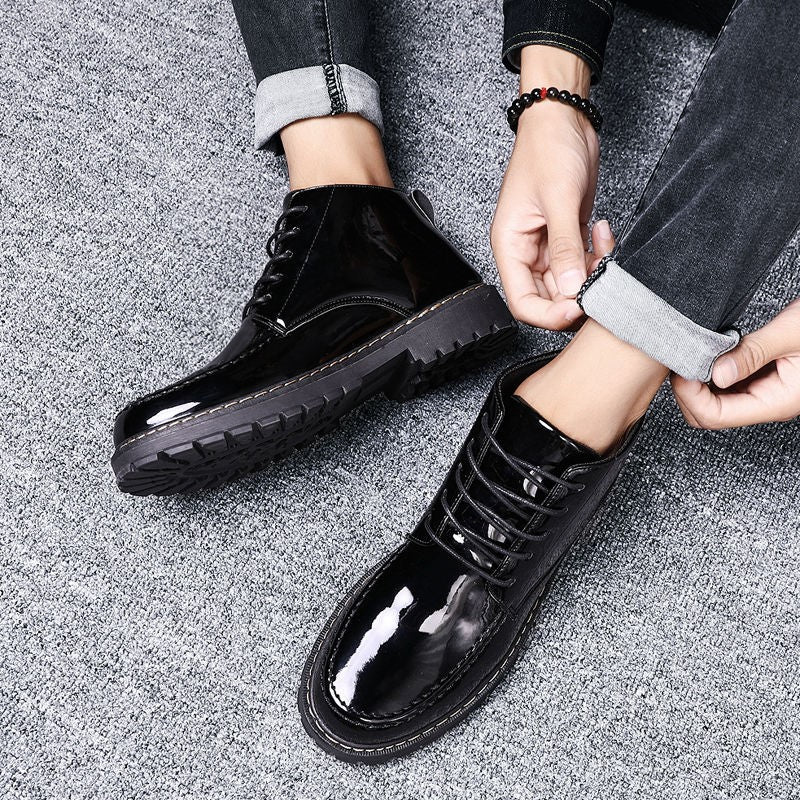 High-top Leather Shoes, Men's Inner Leather Boots, All-match