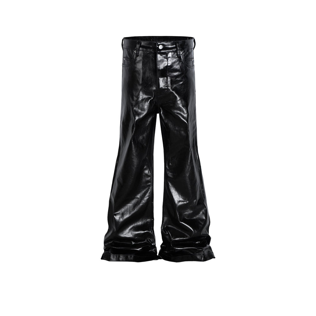 Black Coated Shiny Patent Leather Skinny Jeans