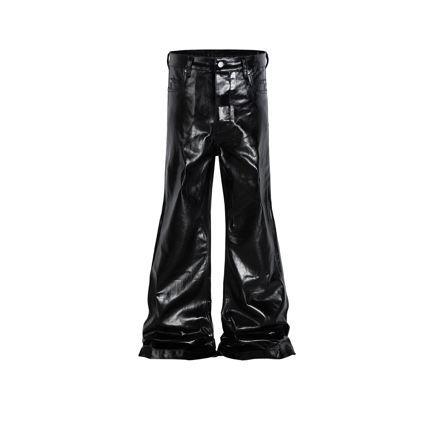 Black Coated Shiny Patent Leather Skinny Jeans
