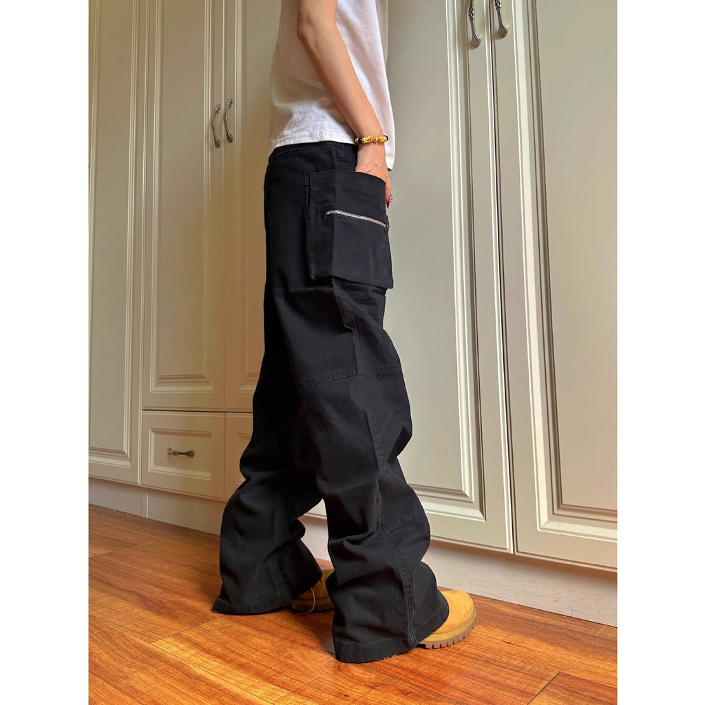 Double Zipper Workwear With Pocket Casual Pants