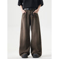 Retro Washed High Straight Loose Jeans