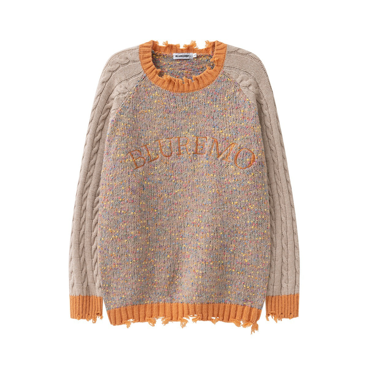 Patchwork Round Neck Couple's Dopamine Sweater