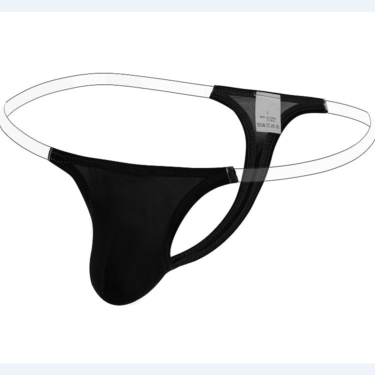 Men's Ice Silk White Thong Underwear