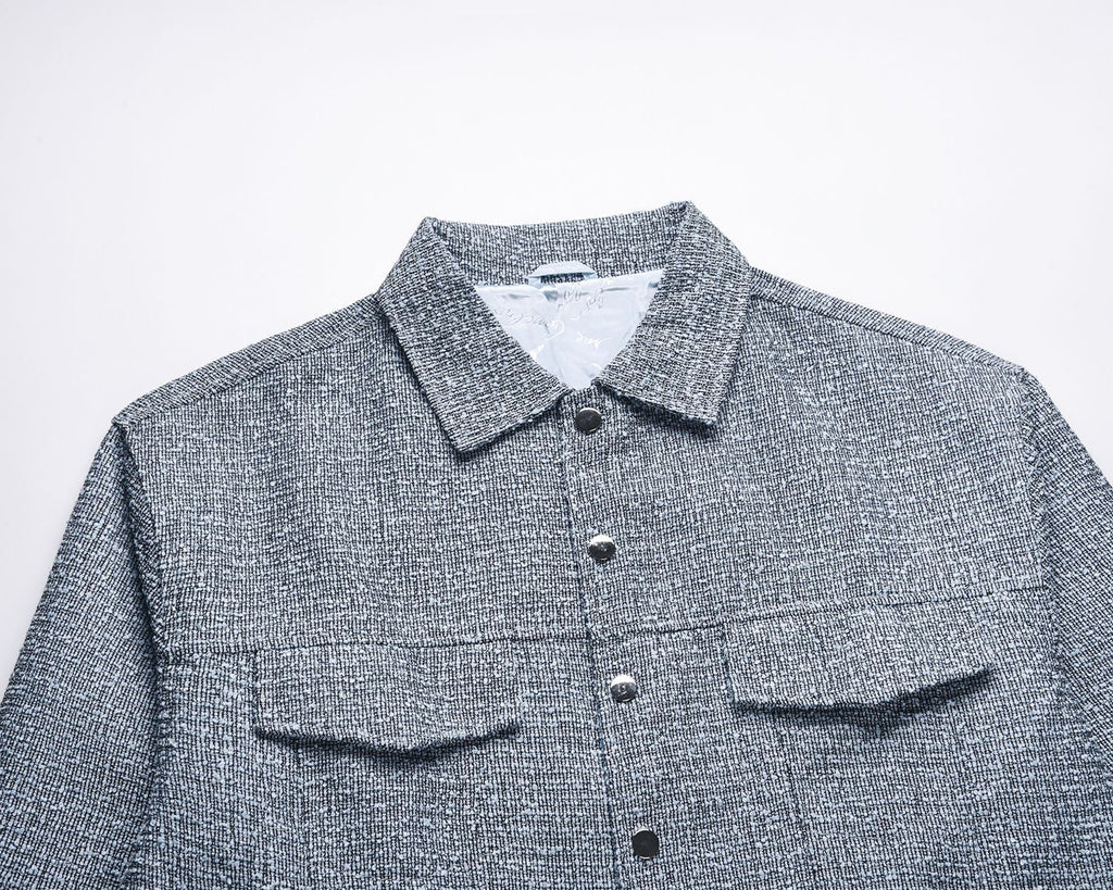 Fashion Tweed Woven Couple Casual Men's Jacket