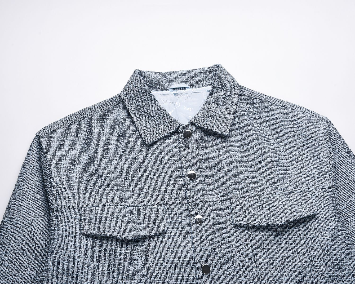 Fashion Tweed Woven Couple Casual Men's Jacket