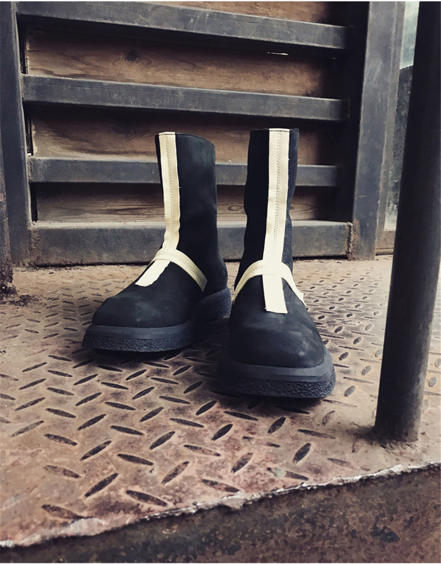 Men's Cross Stitching Leather Martin Boots