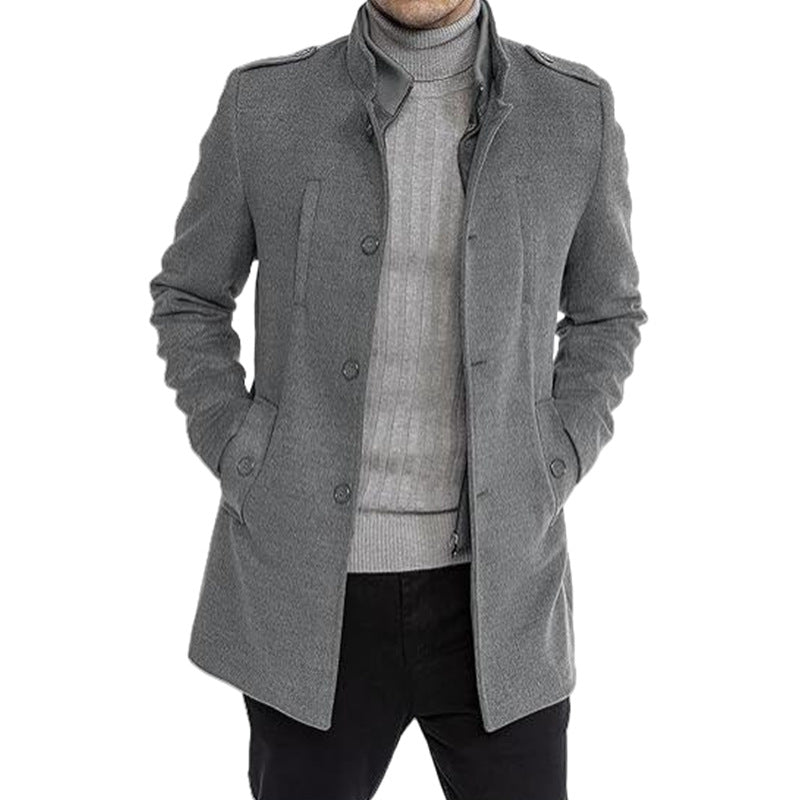 Wool Mid-length Zipper Plus Size Fake Two-pieces Coats