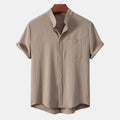 Stand Collar Cardigan Men's Casual Shirt