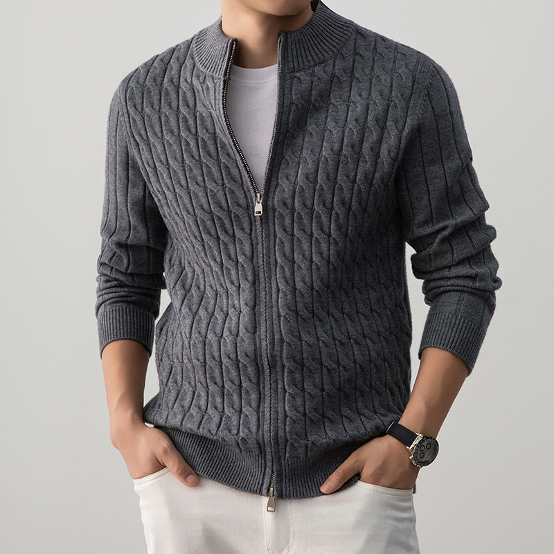 Thick Jacquard Warm Young And Middle-aged Soft Turtleneck Sweater