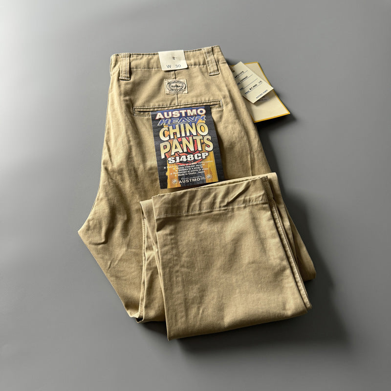Retro Slim Straight Long Pants For Men