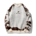Irregular Contrast Color Brocade Sweater Men's Clothing