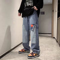 Men's Trendy American Vintage Patch Jeans