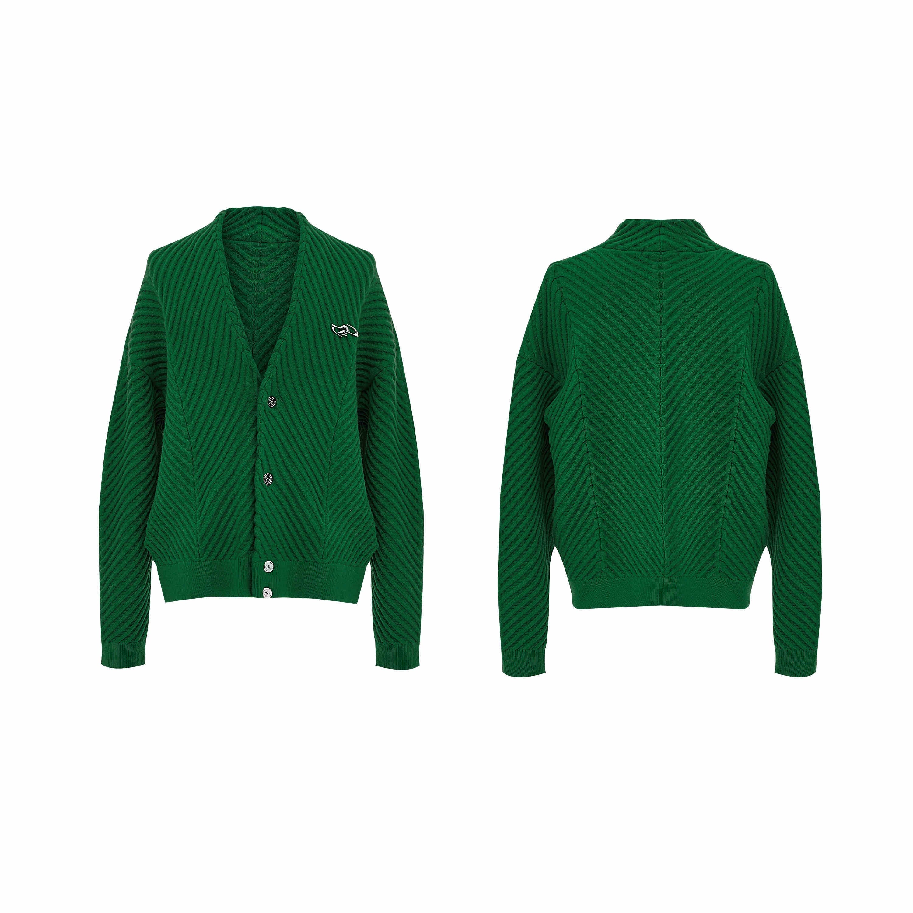 Niche Three-dimensional Texture V-neck Sweater