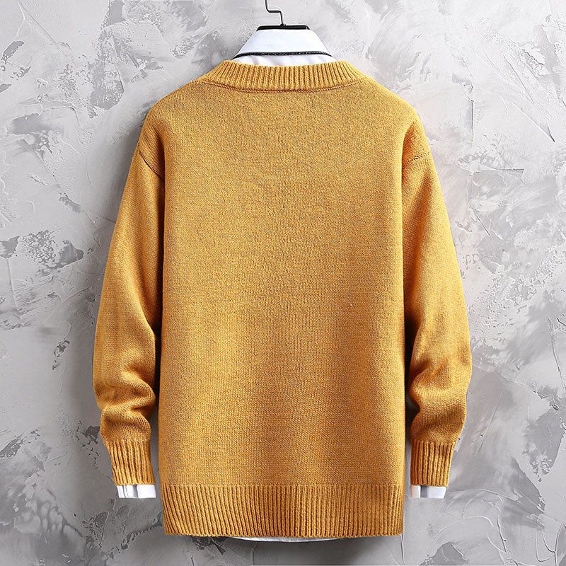 Men's Round Neck Loose Bottoming Sweater
