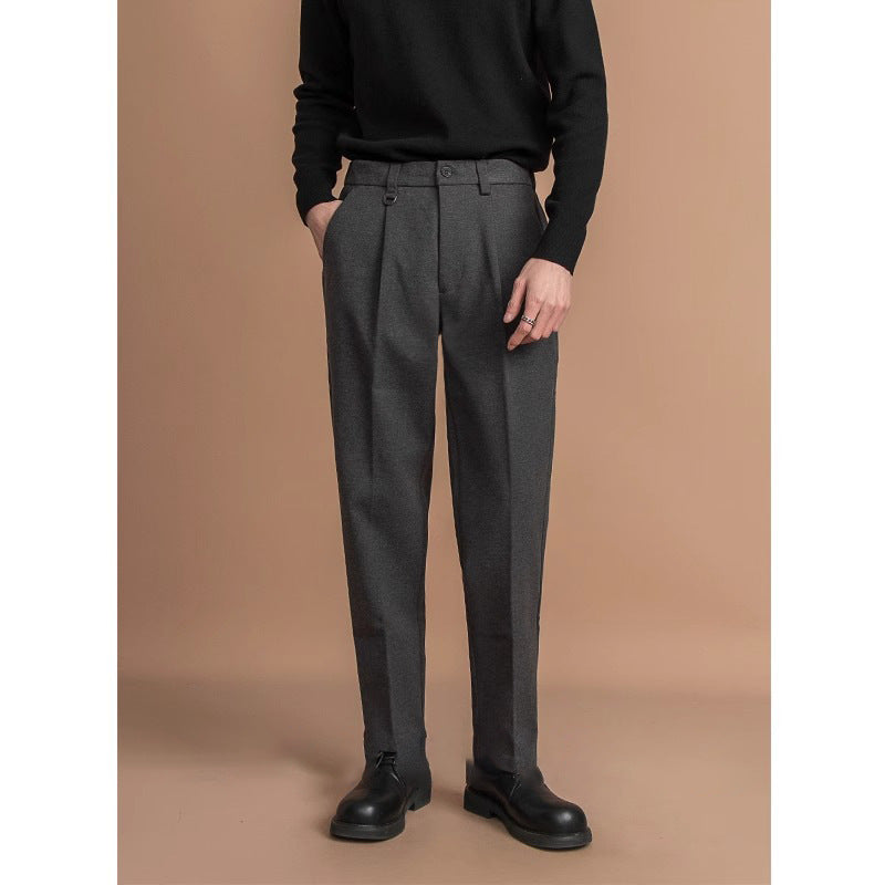 Fashion Suit Pants Men's Versatile Business Draped Casual Pants Trendy Straight