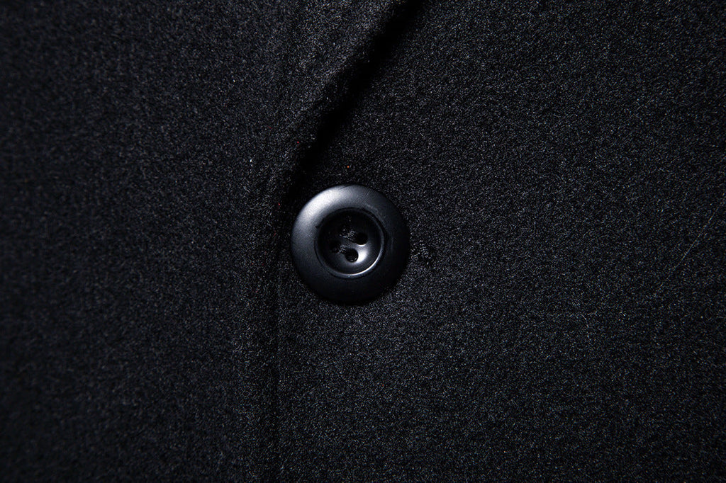 Men's Medium Length Woolen Coat