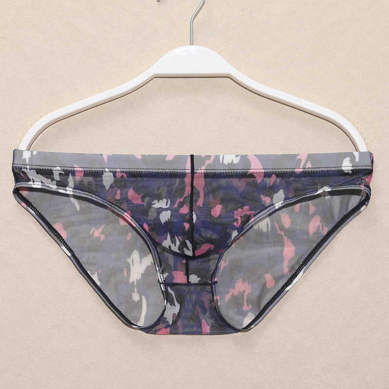 Men's Mesh Breathable Low Waist Printed Briefs