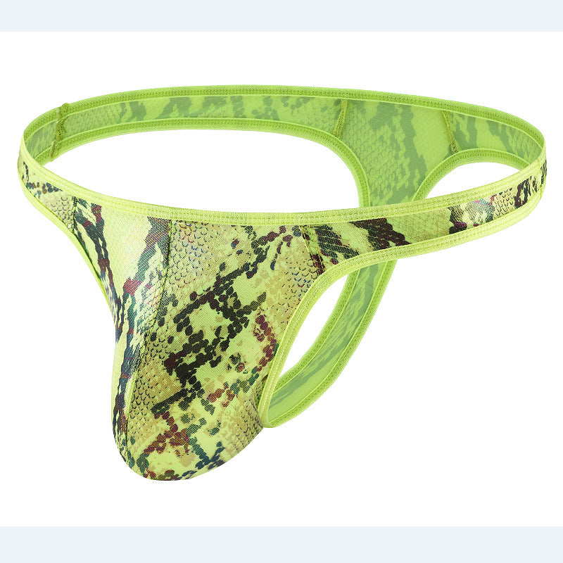 Men's Thong Camouflage Snake Print Underpants