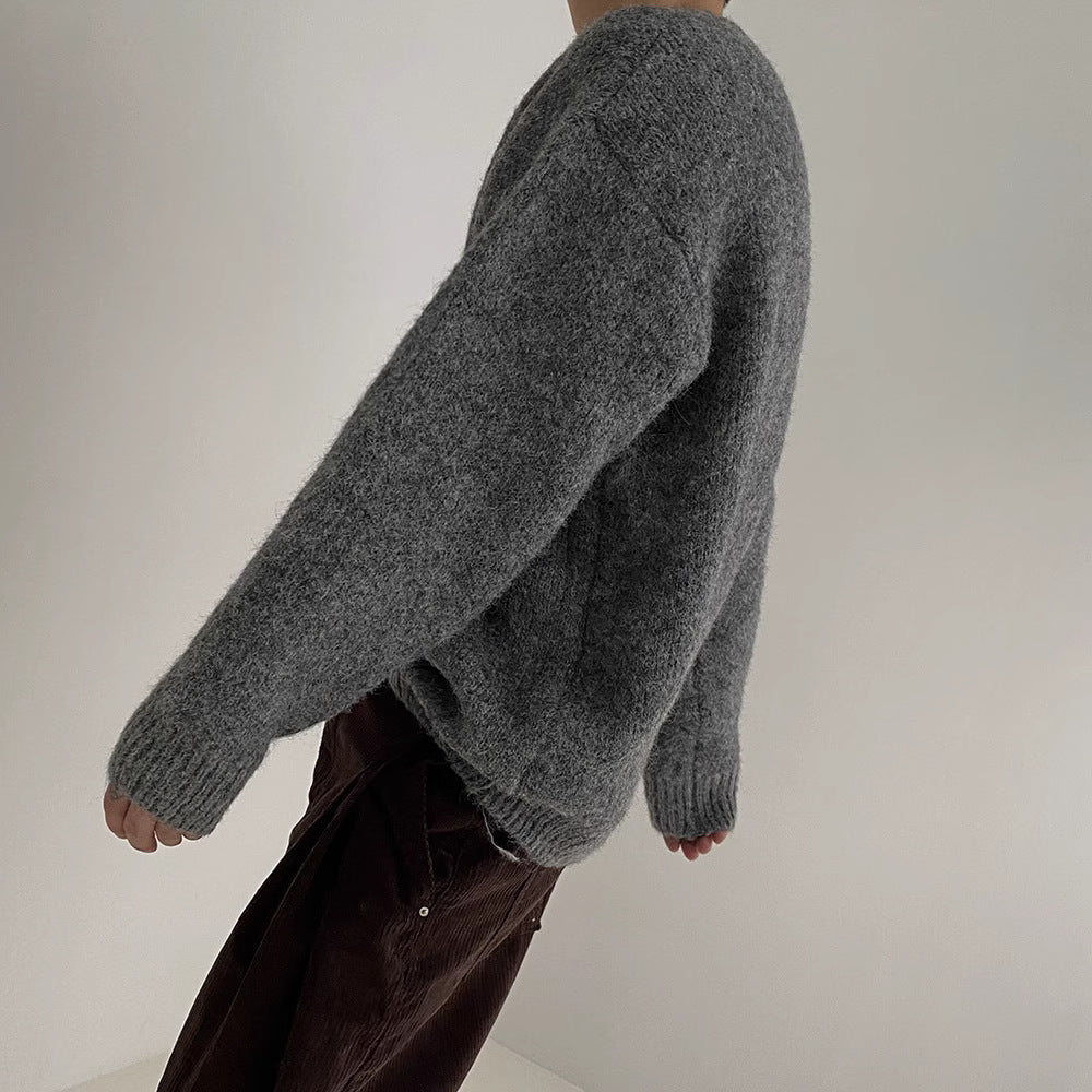 Round Neck Sweater All-match Drop-shoulder Sleeve Loose