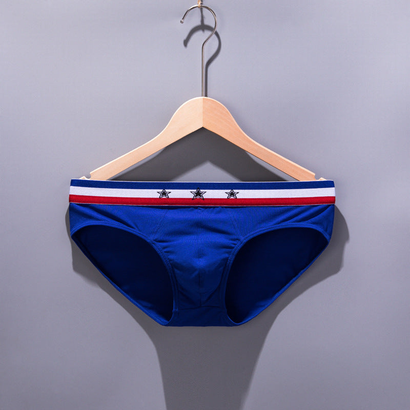 Men's Combed Cotton U Convex Double Layer Low Waist Comfort Briefs
