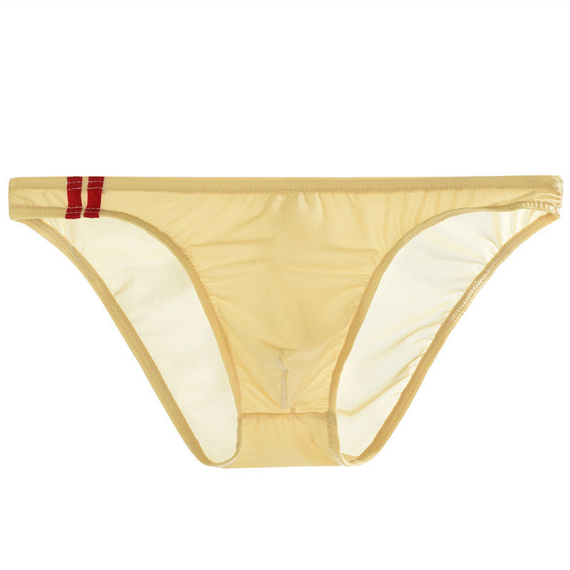 Men's Ice Silk Transparent Thin Low Waist Briefs