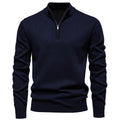Casual Men's Solid Color Half-zip Sweater