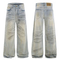 American High Street Waste Soil Wind Splash Ink Worn Jeans