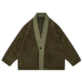 Japanese-style Retro Male V-neck Contrast Color Polar Fleece Jacket