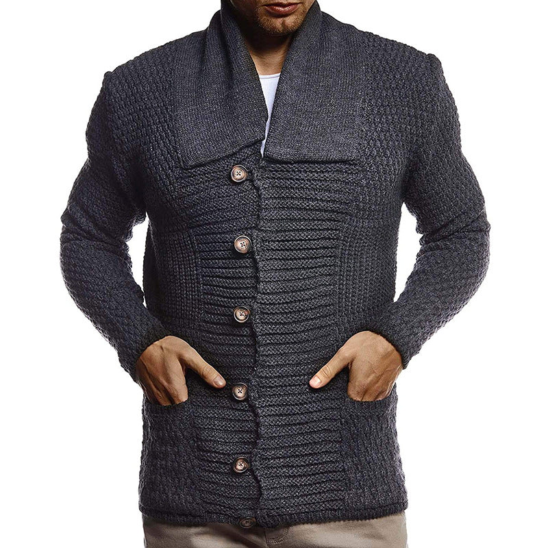 Fashion Solid Color Long-sleeved Knitted Jacket New Sweater