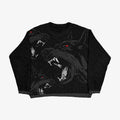Fashion Round Neck Knitted Sweater Gothic Pattern Printed Sweater Long Sleeve Loose Top