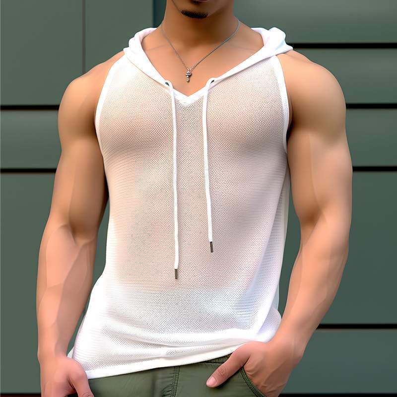 Men's Solid Color Sheer Sexy Vest