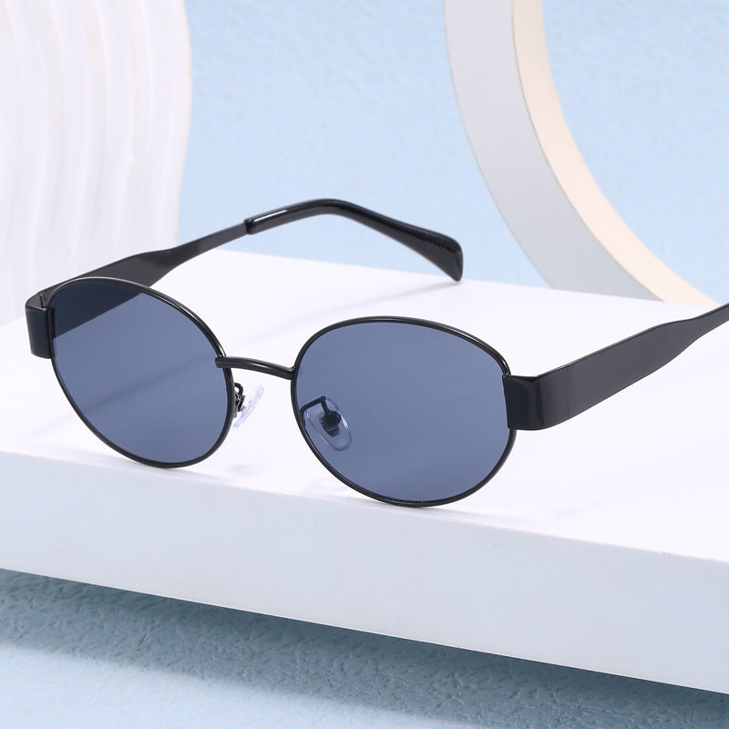 New Oval Sunglasses Metal Fashion