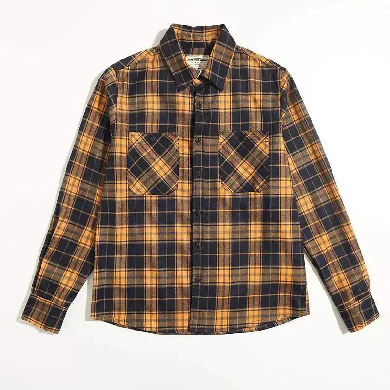 Thickened Double Pocket Overalls Long Sleeve Shirt Men