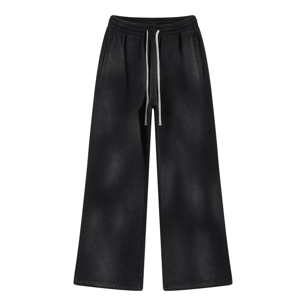 American Street Fashion Style For Men And Women Distressed Fleece Straight Wide-leg Casual Pants
