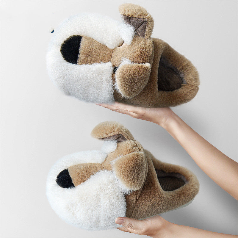 Boys Cotton Slippers Cute Bag With Winter Warm Indoor Non-slip Home Furnishing