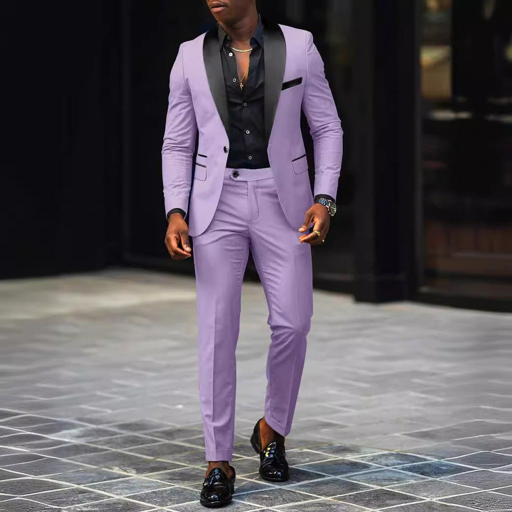 Autumn Men's Business Casual Slim-fitting Suit Two-piece Suit