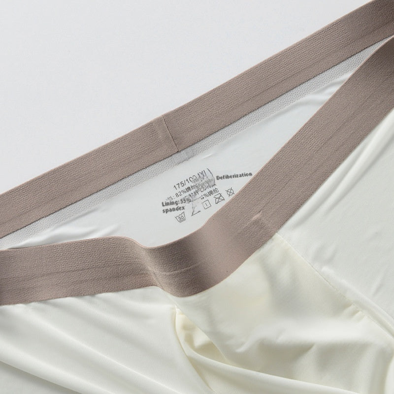 Summer New Men's Ice Silk Underwear Pure Color Seamless Quick-drying