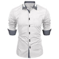 Collar Stitching Plaid Lapel Shirt European And American