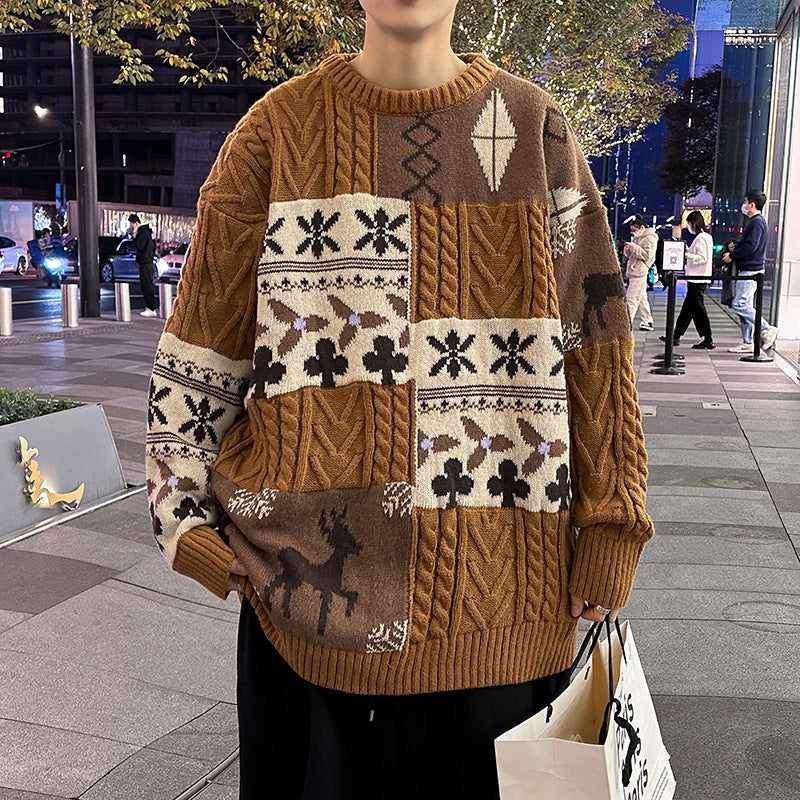 Round Neck Sweater Men's Loose Sweater